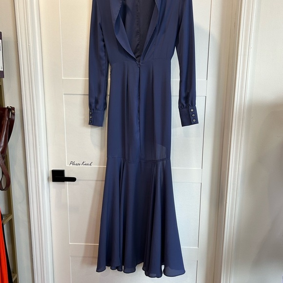 Nasty Gal dramarama Blue Long Sleeve high low Dress size XS - Picture 5 of 7